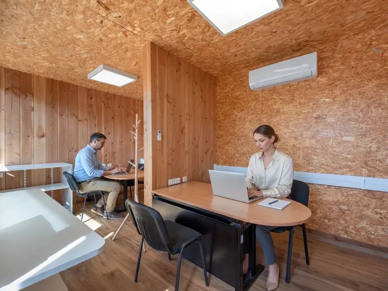 Image des bureaux jumelés Ficus et Hibiscus avec des personnes au bureau